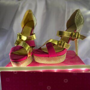 Maya - Magenta & Gold with Gold Glitter Size 11